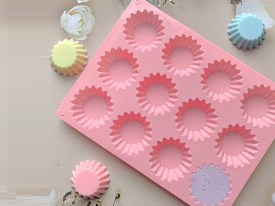 Molde silicona 12 tarteletas rizadas